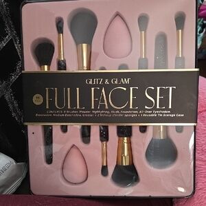 Glitz & Glam Black Crystal Makeup Brush Set
